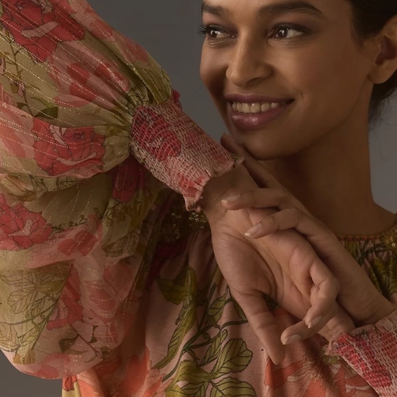 NWT ANTHROPOLOGY BI-nk Sequin-Embellished BLOUSE NEW WITH TAG SIZE US XL - Picture 4 of 6